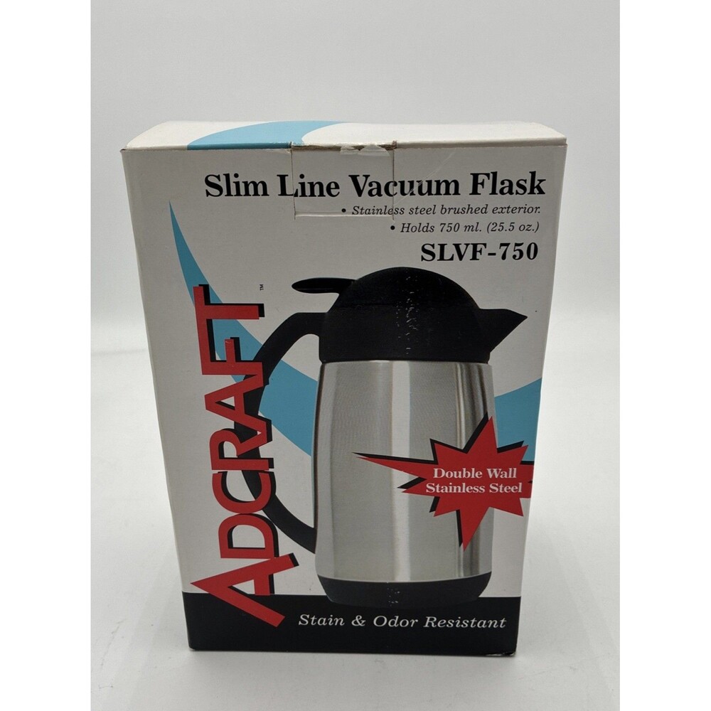 Adcraft Unisex Slim Line Vacuum Flask Stainless Steel Double Wall SLVF750 25.5oz
